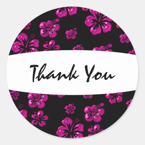 Tropical Pink Elegant Hibiscus Floral Sticker