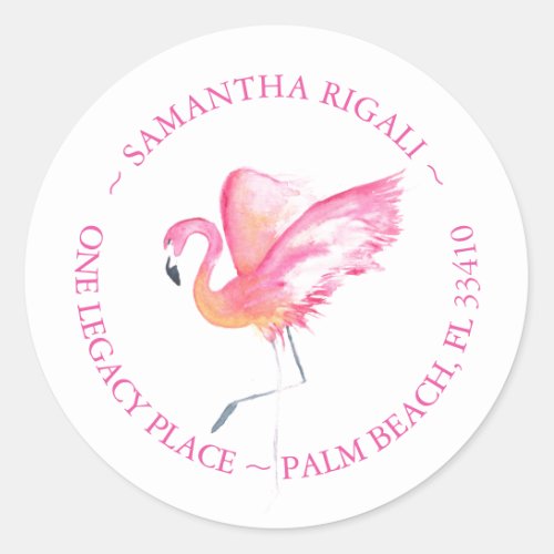 Tropical Pink Flamingo Address Labels