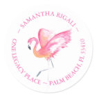 Tropical Pink Flamingo Address Labels