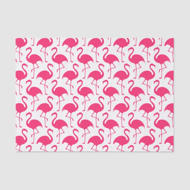 Tropical Pink Flamingo Beach Theme Tissue Paper (Front)