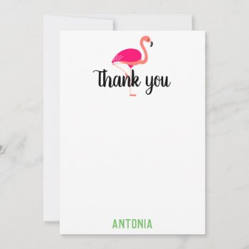 Tropical Pink Flamingo Beautiful Thank You by LilPartyPlanners at Zazzle