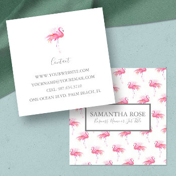 Tropical Pink Flamingo Business Card by VGInvites at Zazzle