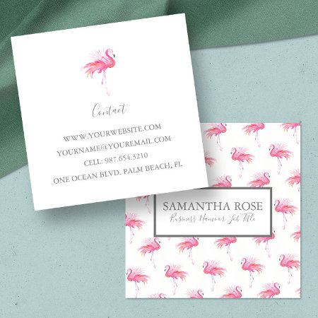 Tropical Pink Flamingo Business Card
