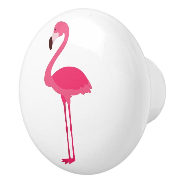 Tropical Pink Flamingo Ceramic Knob (Right)