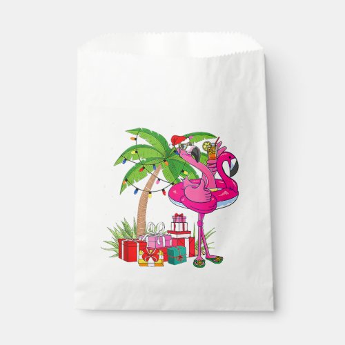 Tropical Pink Flamingo Christmas In July Summer Pa Favor Bag