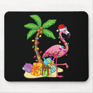 Tropical Pink Flamingo Christmas In July Summer Pa Mouse Pad