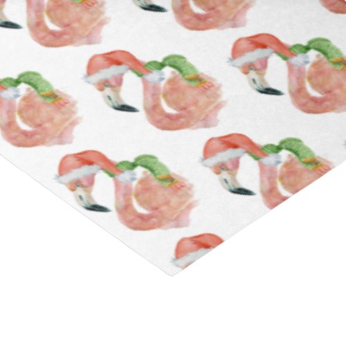 Tropical Pink Flamingo Christmas Santa Hat Tissue Paper