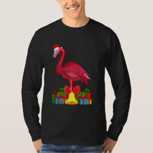 Tropical Pink Flamingo Christmas with Decorations T-Shirt