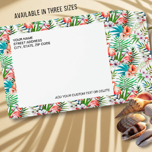 Tropical Pink Flamingo Custom Address Text Fun Envelope Mailers
