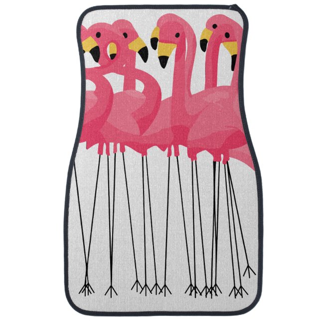 Tropical Pink Flamingo Design Car Mat (Front)