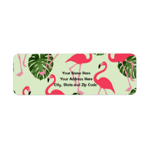 Tropical Pink Flamingo Design Return Address Label