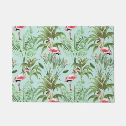 Tropical Pink Flamingo Doormat