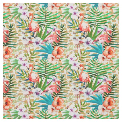 Tropical Pink Flamingo Fabric