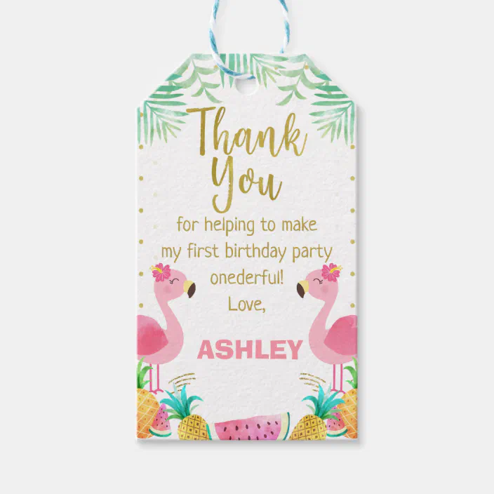 Flamingo Favor Tags Flamingo Gift Tags Flamingo Thank You Tags Pink Gold Favor Tags Watercolor Bird Willow *DIY Printable FG02