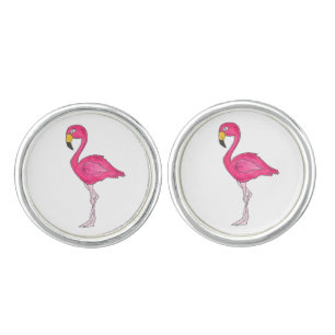 Tropical Pink Flamingo Flamingos Bird Cufflinks