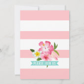 Tropical Pink Flamingo Floral Bridal Shower Invitation (Back)