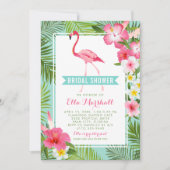 Tropical Pink Flamingo Floral Bridal Shower Invitation (Front)