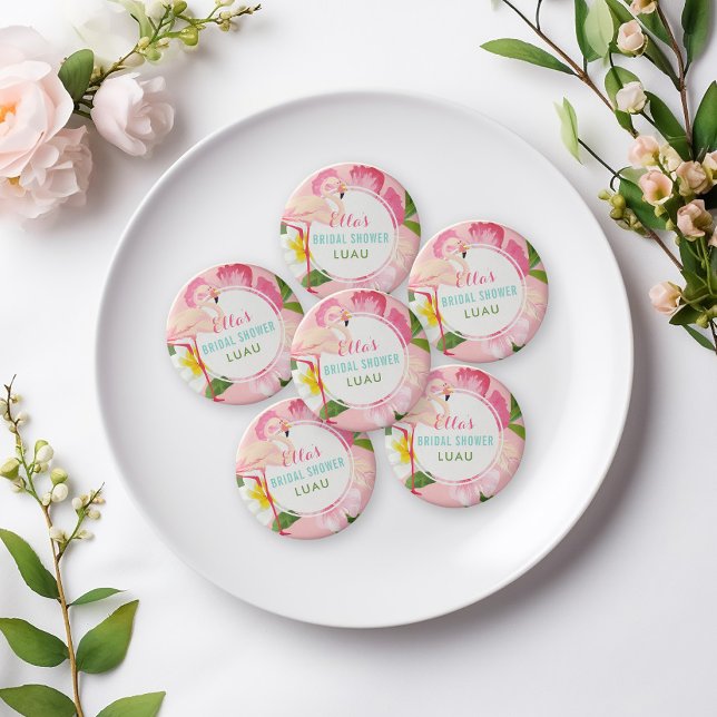 Tropical Pink Flamingo Floral Bridal Shower Luau Chocolate Dipped Oreo (Creator Uploaded)