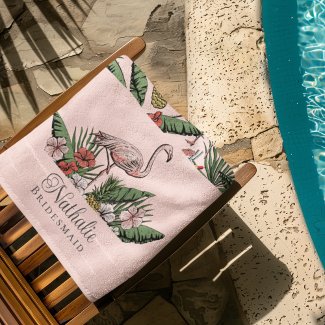 Tropical Pink Flamingo Floral Pattern