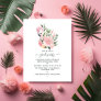 Tropical Pink Flamingo Graduation Party Invitation Postcard