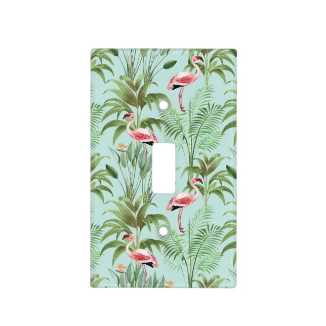 Tropical Pink Flamingo Light Switch Cover (Front)