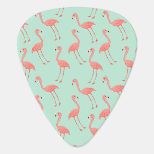 Tropical Pink Flamingo Pattern Guitar Pick