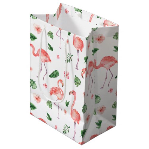 Tropical Pink Flamingo Pattern Medium Gift Bag