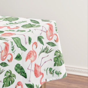 Tropical Pink Flamingo Pattern v2 Kitchen Tablecloth