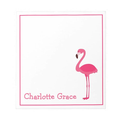 Tropical Pink Flamingo Personalized Notepad