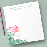 Tropical Pink Flamingo Personalized Stationery Notepad<br><div class="desc">Elegant and tropical,  this personalized stationery can be personalized with  your names and address. Perfect for weddings or your summer home notes. To see more designs like this by Victoria Grigaliunas visit www.zazzle.com/dotellabelle</div>