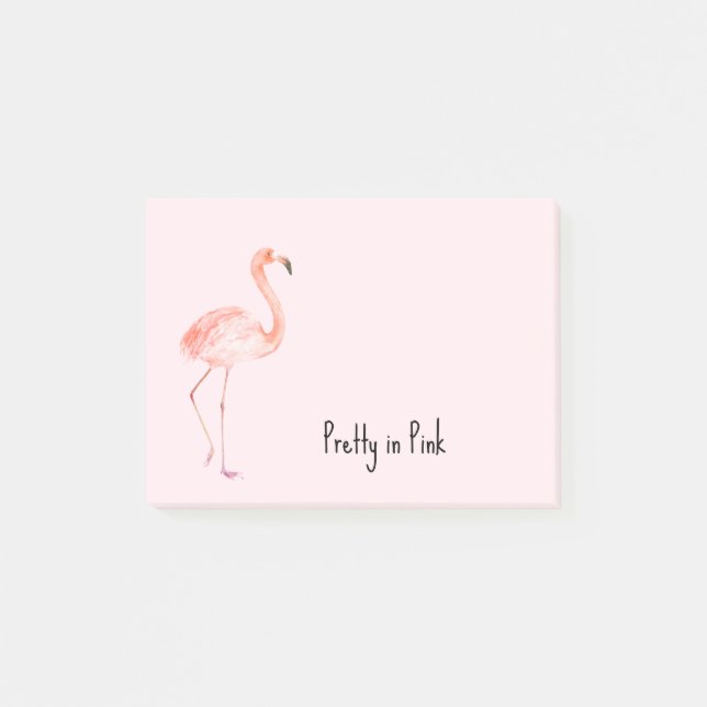 Tropical Pink Flamingo Post-it Notes (Front)