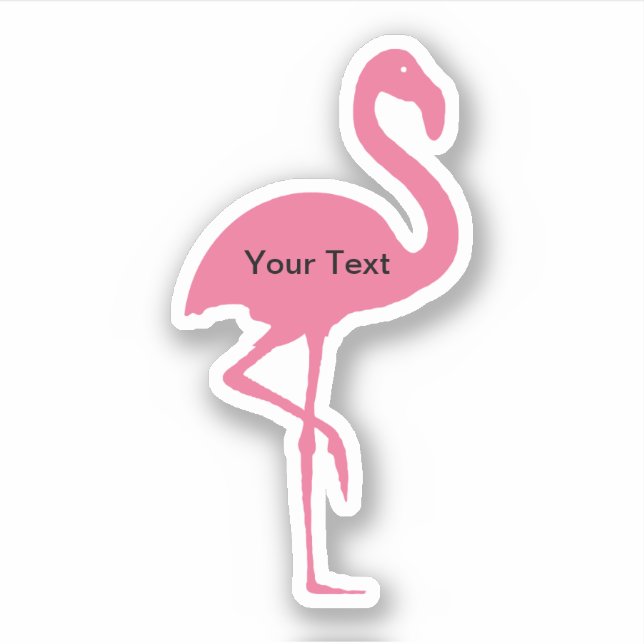 Tropical Pink Flamingo Shape Sticker (Front)
