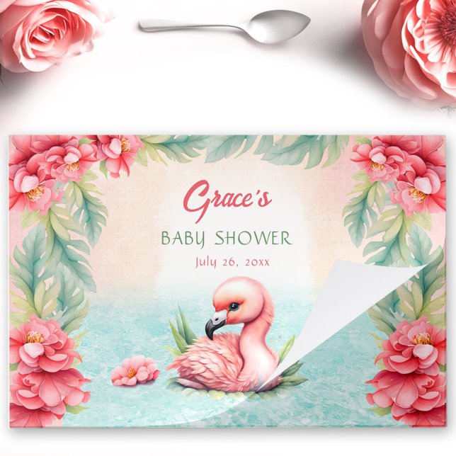 Tropical Pink Flamingo Tearaway Paper Placemat (Tropical Pink Flamingo Tearaway Paper Placemat)