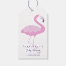 Tropical Pink Flamingo Thank You Baby Shower Gift Tags
