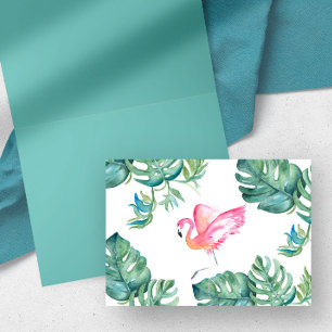 Tropical Pink Flamingo Thank You Cards