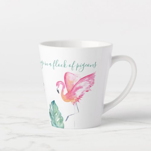 Tropical Pink Flamingo Water Bird  Latte Mug