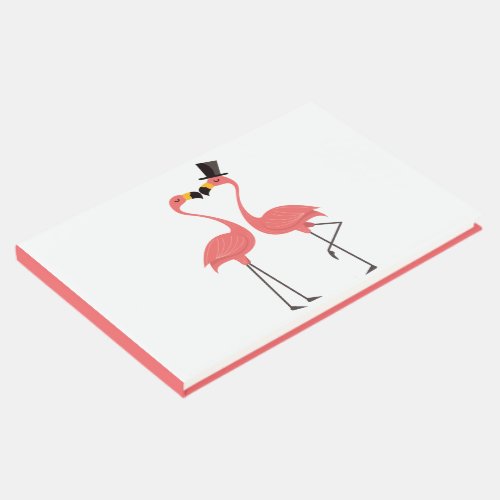 Tropical Pink Flamingo Wedding Bridal Shower Party Guest Book