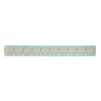 Tropical Pink Flamingo With Santa Hats Christmas