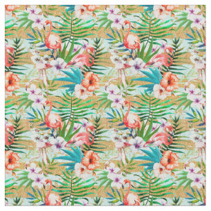Tropical Pink Flamingos Fabric