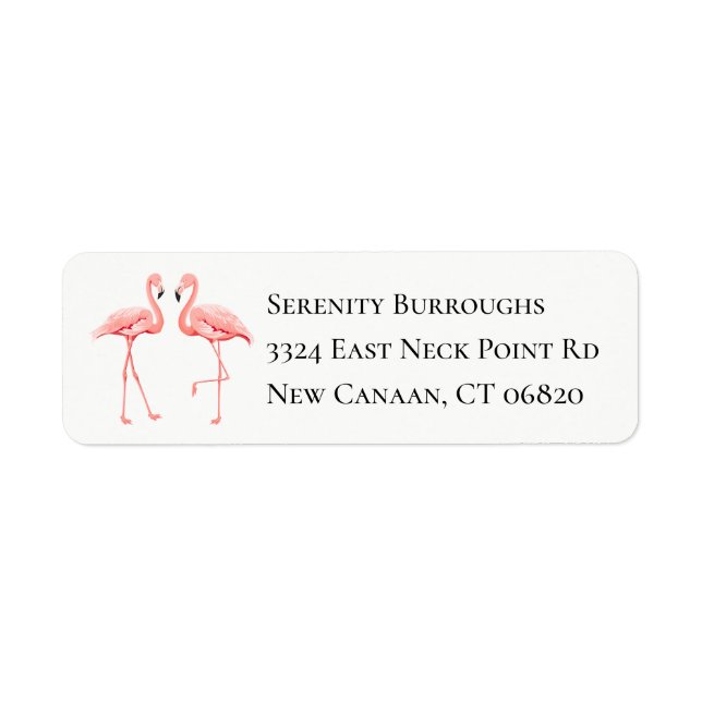 Tropical Pink Flamingos Love Wedding Beach Luau Label (Front)