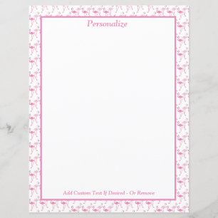 Tropical Pink Flamingos Personalize Stationery