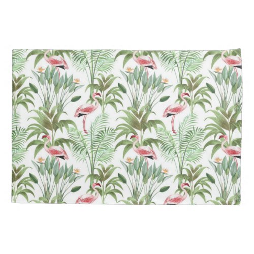 Tropical Pink Flamingos Pillow Case