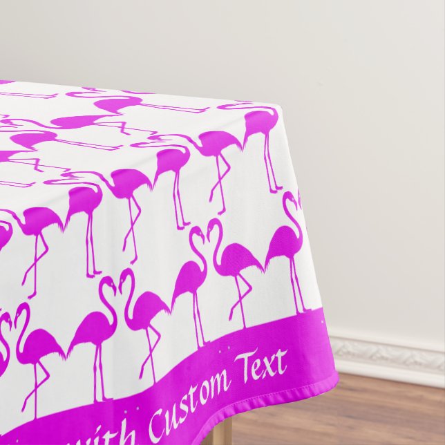 Tropical Pink Flamingos Romantic Heart Twosomes Tablecloth (In Situ)