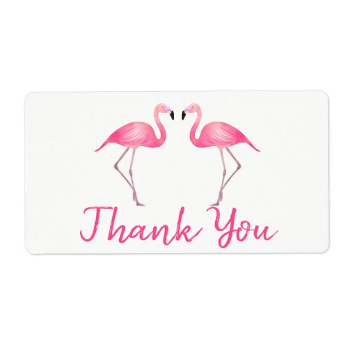 Tropical Pink Flamingos Thank  _ Wedding Beach Label