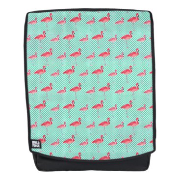 Tropical Pink Flamingos with Mint Polka Dots Backpack Tropical Pink Flamingos with Mint Polka Dots Backpack