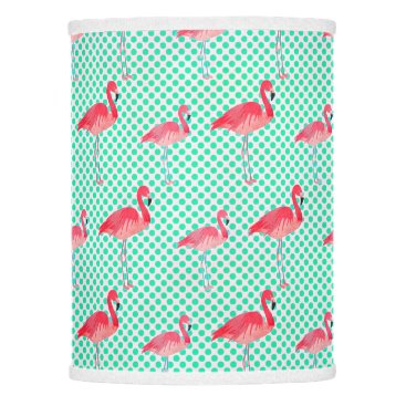 Tropical Pink Flamingos with Mint Polka Dots Lamp Shade Tropical Pink Flamingos with Mint Polka Dots Lamp Shade