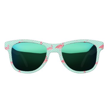 Tropical Pink Flamingos with Mint Polka Dots Sunglasses Tropical Pink Flamingos with Mint Polka Dots Sunglasses