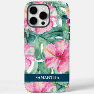 Tropical Pink Floral Custom iPhone Case