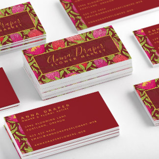 Tropical Pink Floral Pattern Business Card