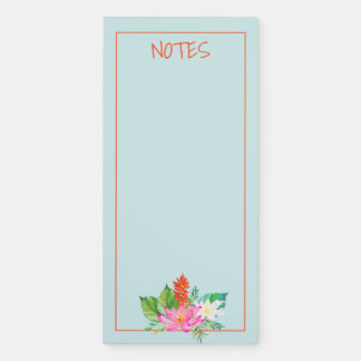 Tropical Pink Flower Notes Magnetic Notepad